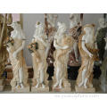 Tamaño de vida religiosa las cuatro estatuas de mármol de diosa de temporada